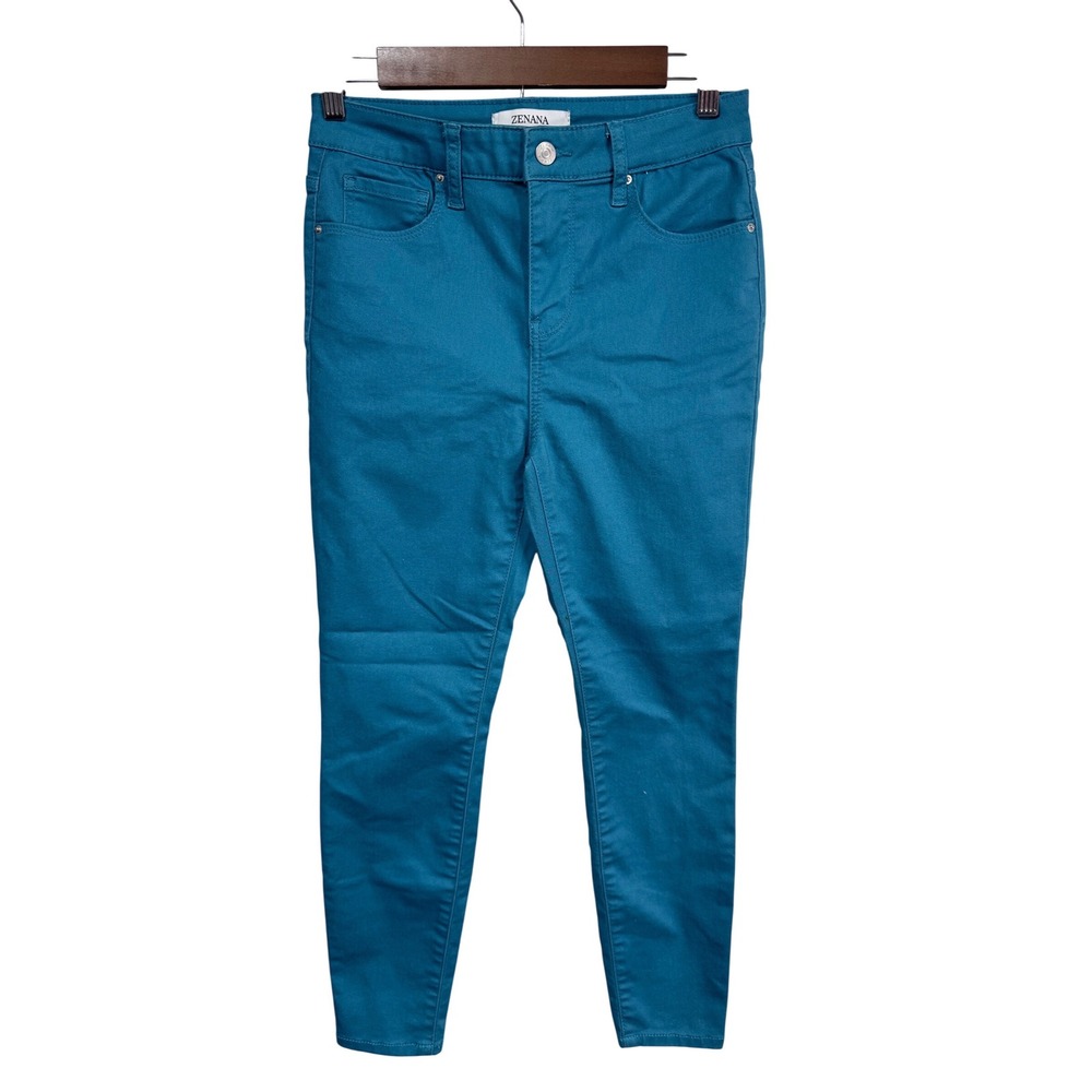 Zenana S Teal Blue Skinny Pants Women's High Rise Stretch‎ Jeggings